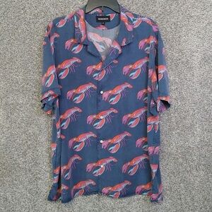 Bonobos Lobster Print Short Sleeve Button-up Shirt size XXL